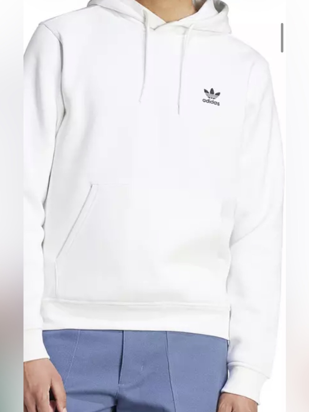 adidas Men's White Trefoil Hoodie Sweater NWT